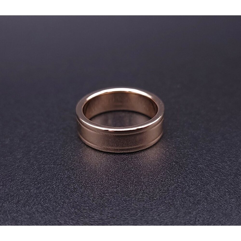 Tiffany & Co 18kt Rose Gold Together Double Milgrain 6mm Wedding Band Size 6.5 - Picture 9 of 15